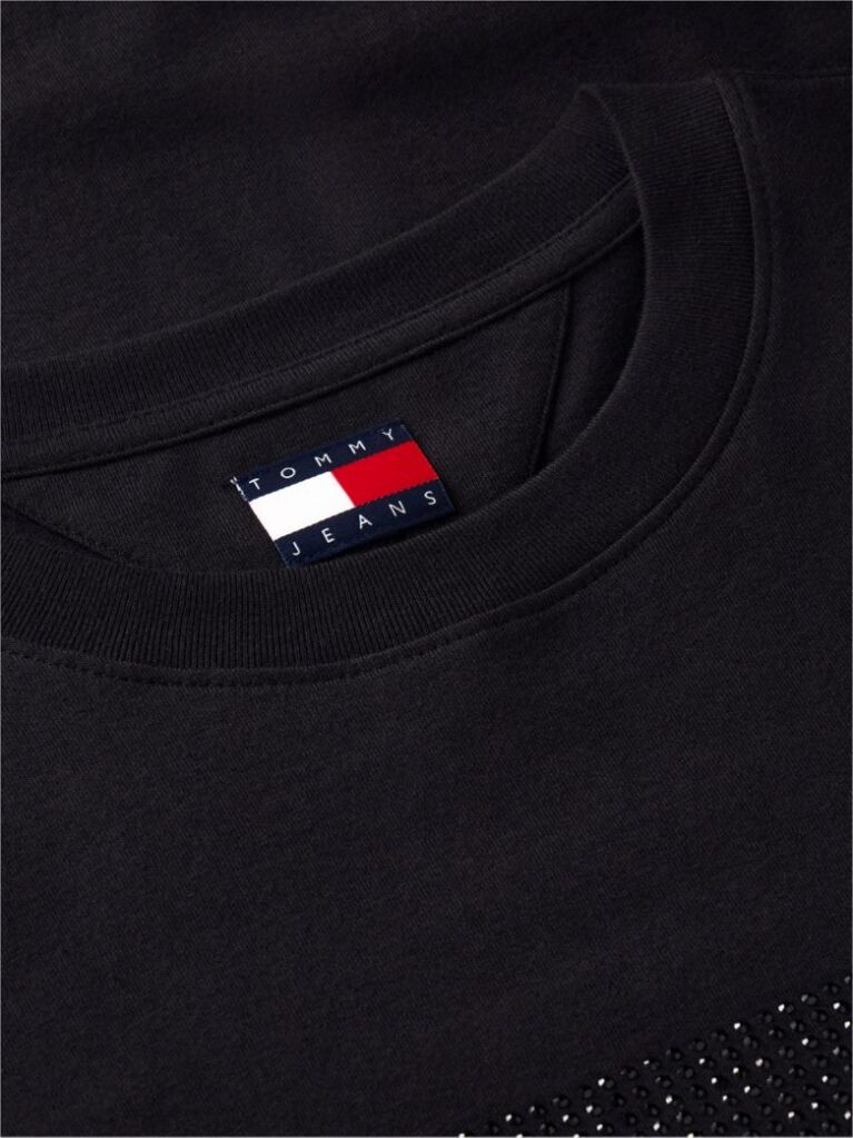 Μαύρο T-Shirt Από Jersey Σε Άνετη Γραμμή Με Λογότυπο  Γυναίκες