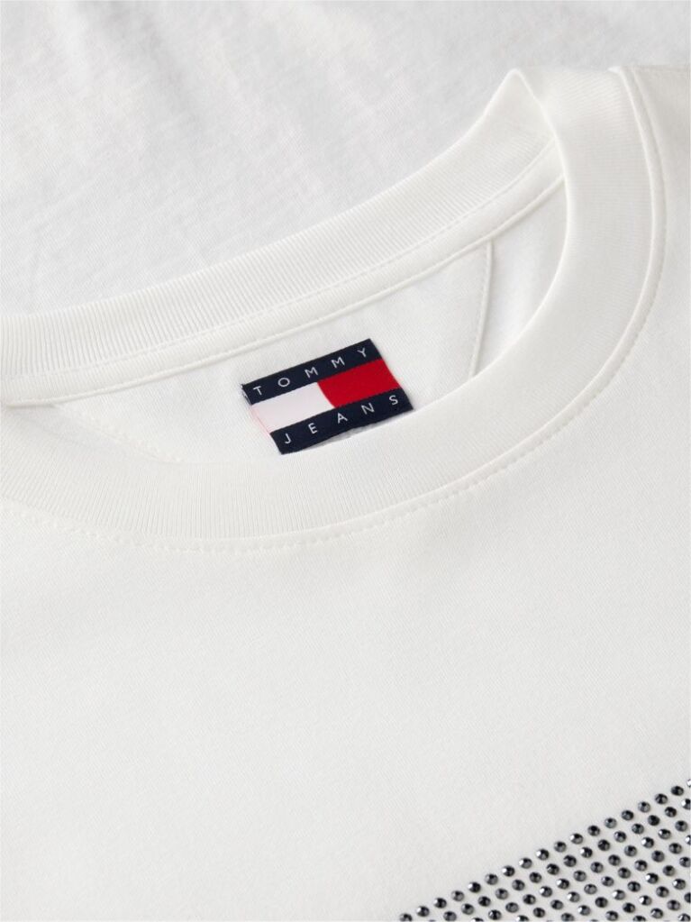 Άσπρο T-Shirt Από Jersey Σε Άνετη Γραμμή Με Λογότυπο  Γυναίκες