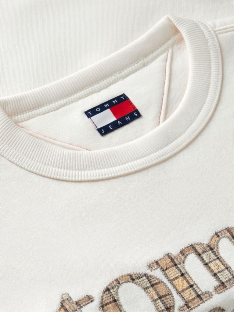 Άσπρο Fleece Φούτερ Σε Boxy Γραμμή Με Λογότυπο Και Κλασική Λαιμόκοψη  Γυναίκες