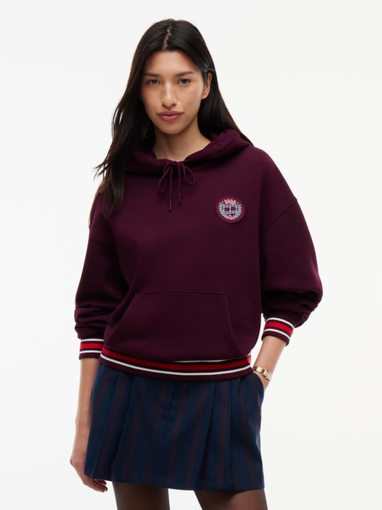 Μωβ Boxy Hoody Με Σημαία  Γυναίκες