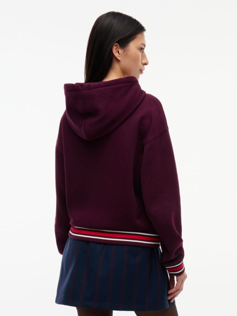 Μωβ Boxy Hoody Με Σημαία  Γυναίκες