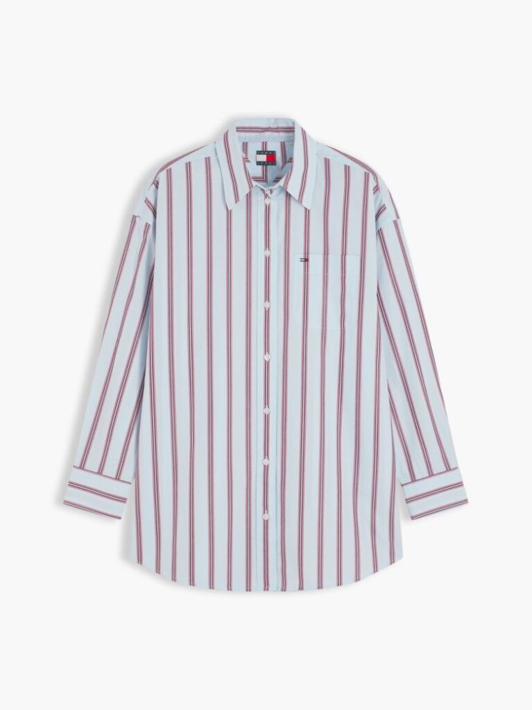 Multi Oversized Fit Yarn Dyed Poplin Shirt  Women