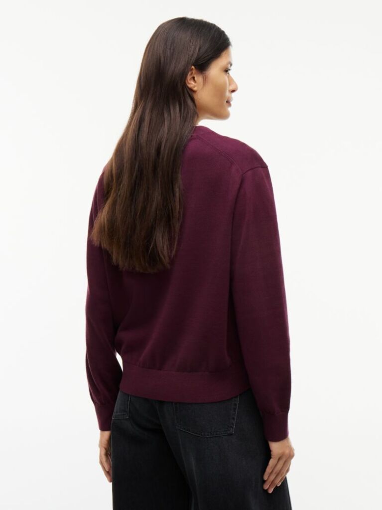 Purple Boxy Crew Neck Jumper  Women