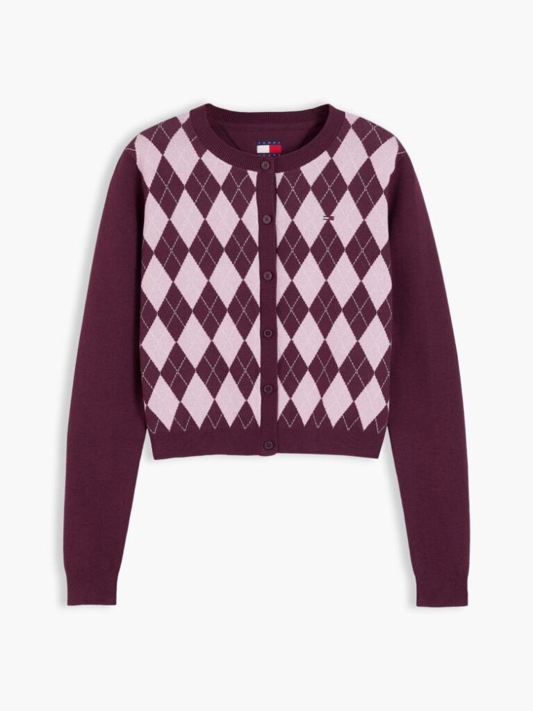Multi Argyle Crew Neck Cardigan  Women