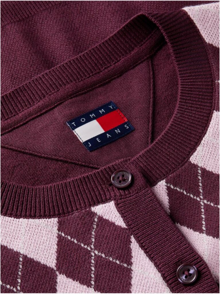 Multi Argyle Crew Neck Cardigan  Women