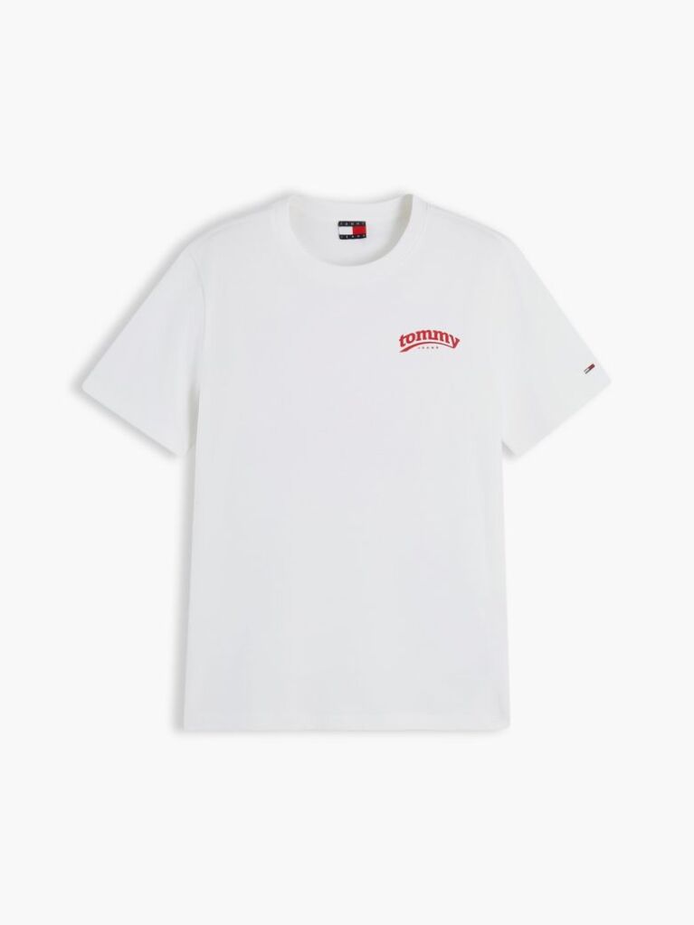 Άσπρο T-Shirt Με Κλασική Λαιμόκοψη Και Λογότυπο Στην Πλάτη  Γυναίκες