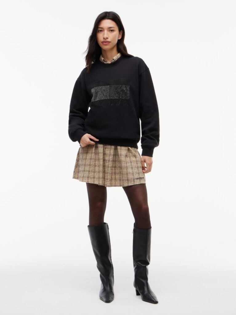 Μαύρο Festive Φούτερ Fleece Με Στρας  Γυναίκες