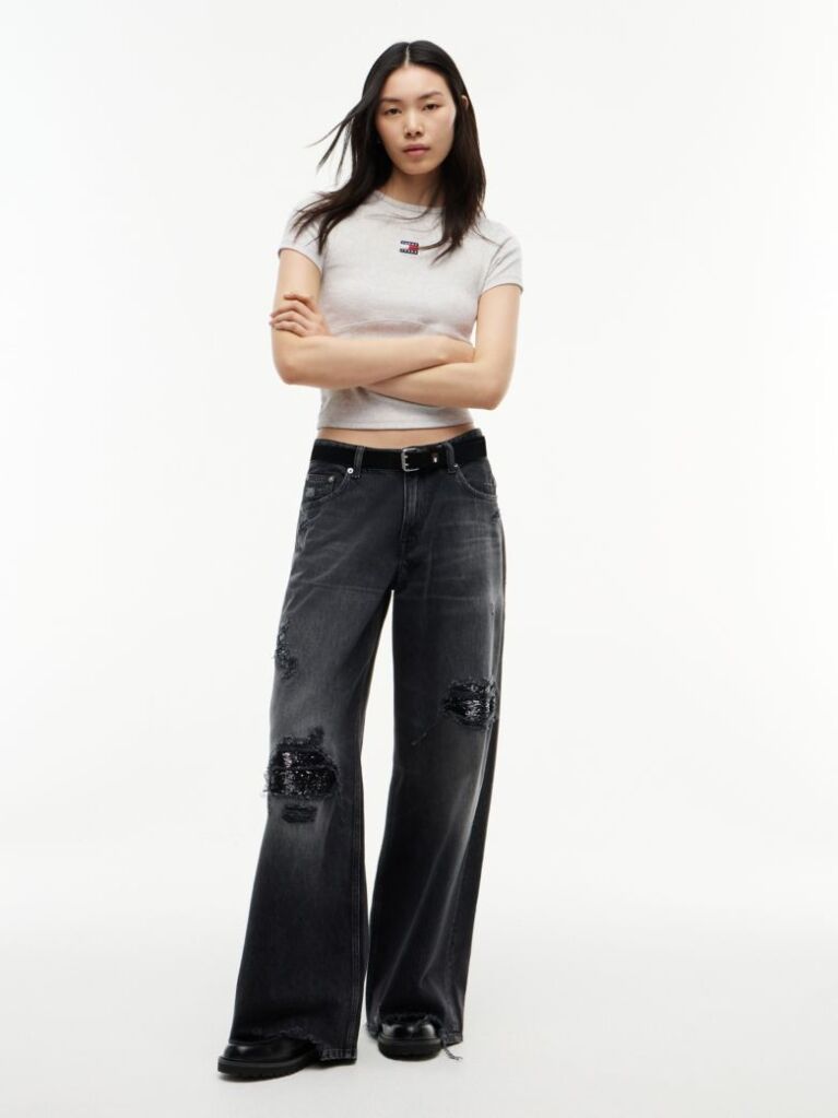 Denim Daisy Distressed Low Rise Loose Jeans  Women