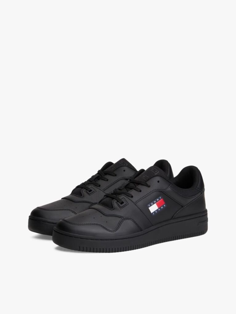 Μαύρο Essential Ρετρό Δερμάτινα Sneakers Basketball  Άνδρες