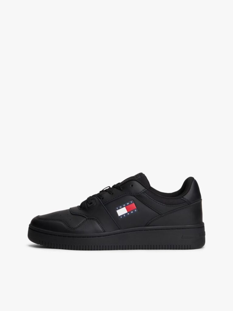 Μαύρο Essential Ρετρό Δερμάτινα Sneakers Basketball  Άνδρες