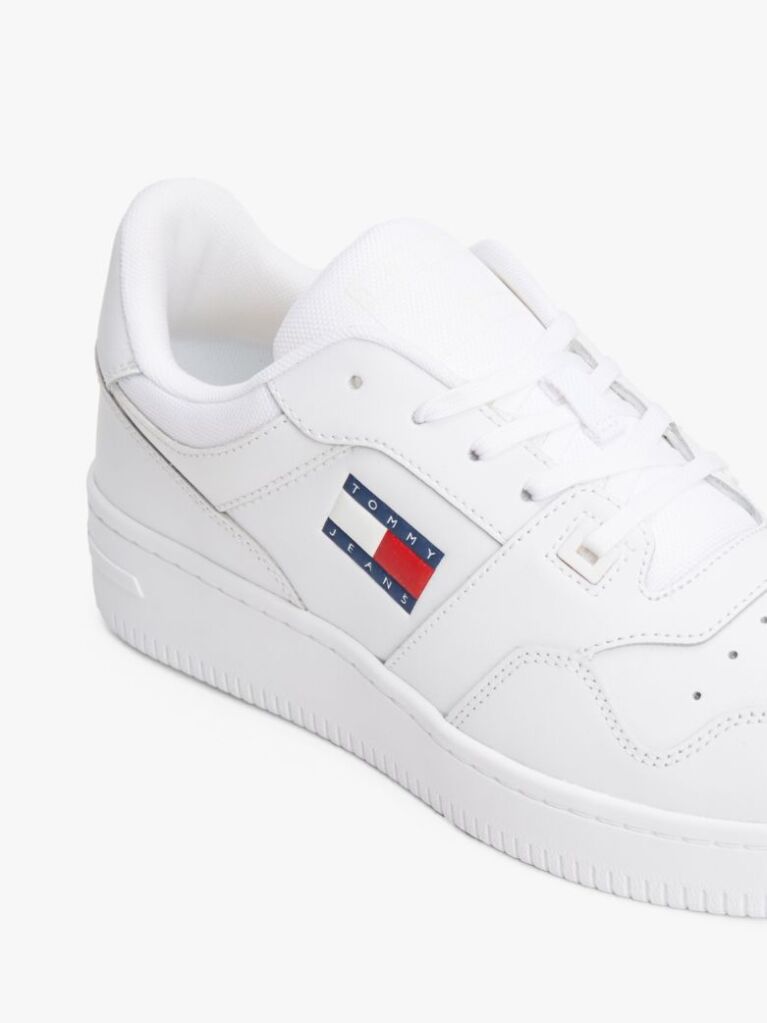 Άσπρο Essential Ρετρό Δερμάτινα Sneakers Basketball  Άνδρες