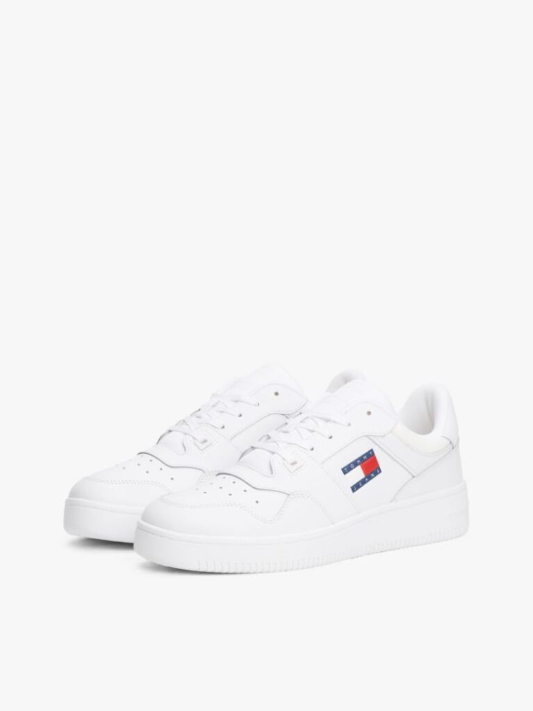 Άσπρο Essential Ρετρό Δερμάτινα Sneakers Basketball  Άνδρες