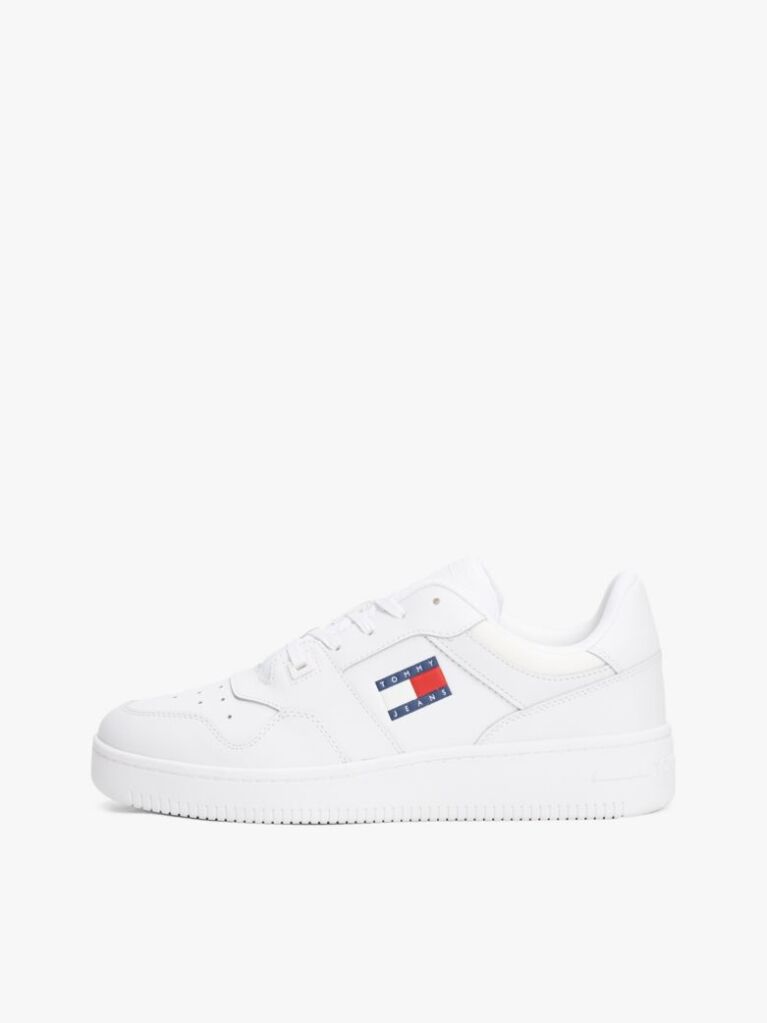 Άσπρο Essential Ρετρό Δερμάτινα Sneakers Basketball  Άνδρες