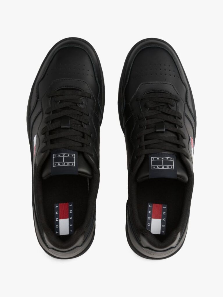 Μαύρο Δερμάτινα Sneakers Με Colour-Blocked Λεπτομέρεια  Άνδρες