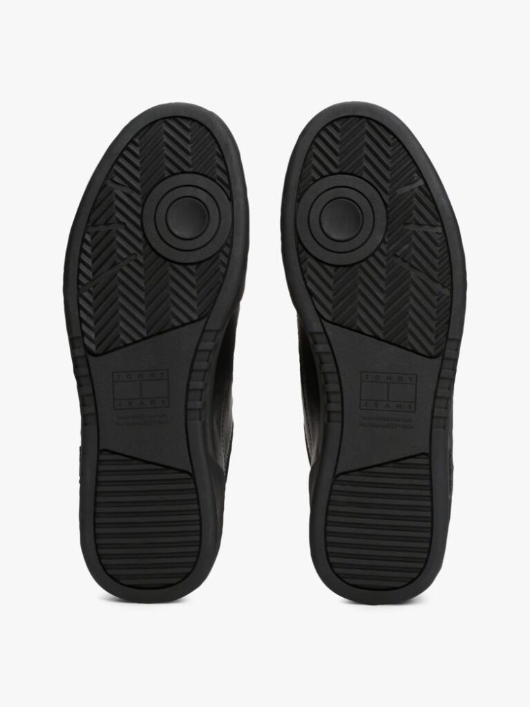 Μαύρο Δερμάτινα Sneakers Με Colour-Blocked Λεπτομέρεια  Άνδρες