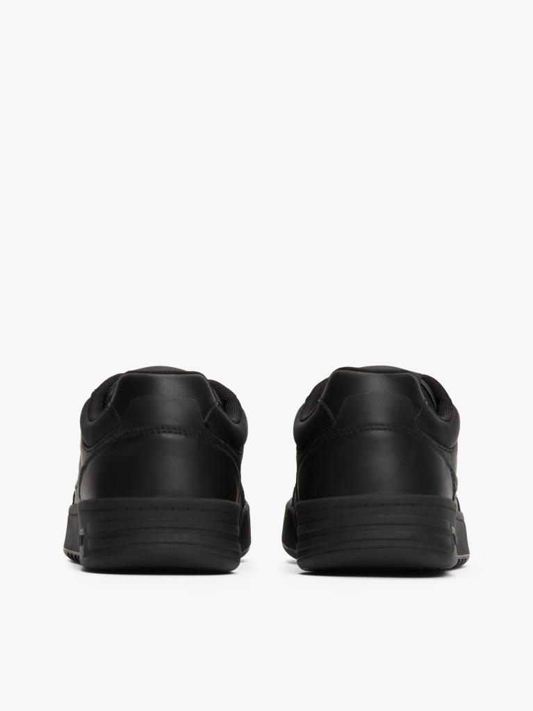Μαύρο Δερμάτινα Sneakers Με Colour-Blocked Λεπτομέρεια  Άνδρες