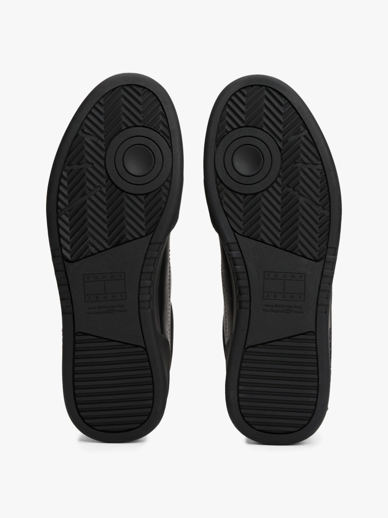 Μαύρο Δερμάτινα Sneakers Με Colour-Blocked Λεπτομέρεια  Άνδρες