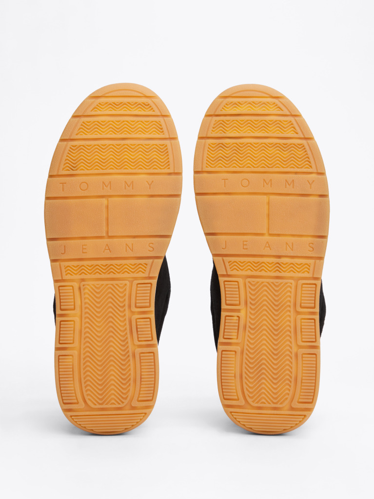 Black Suede Textured Midsole Trainers  Men