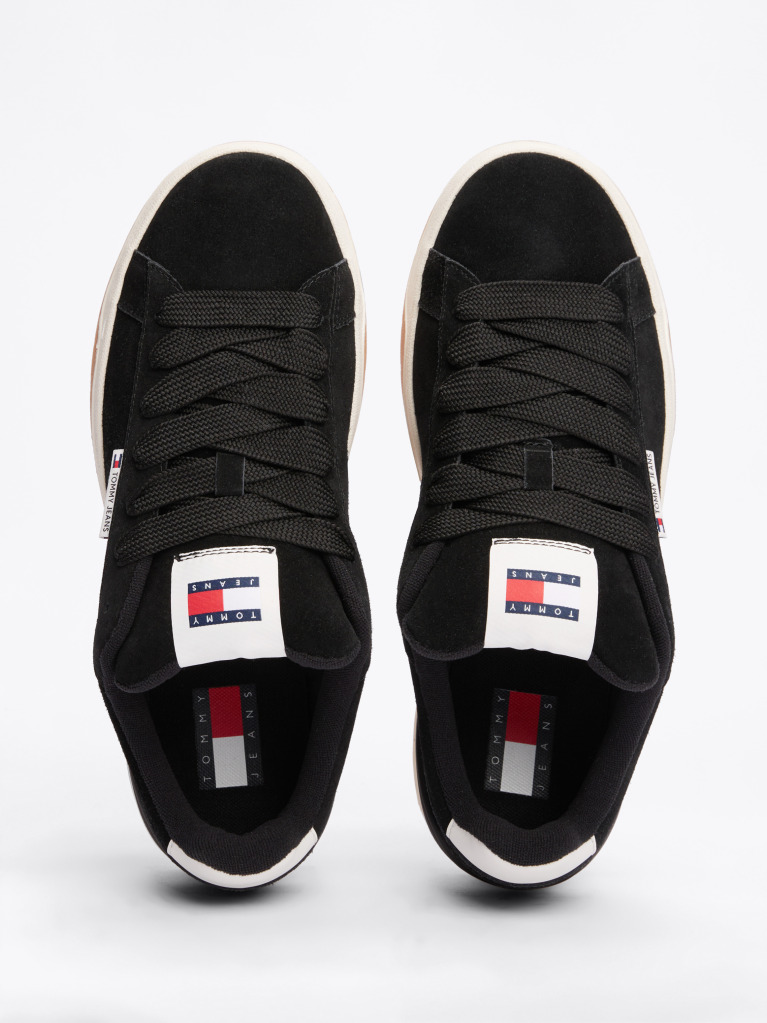Black Suede Textured Midsole Trainers  Men