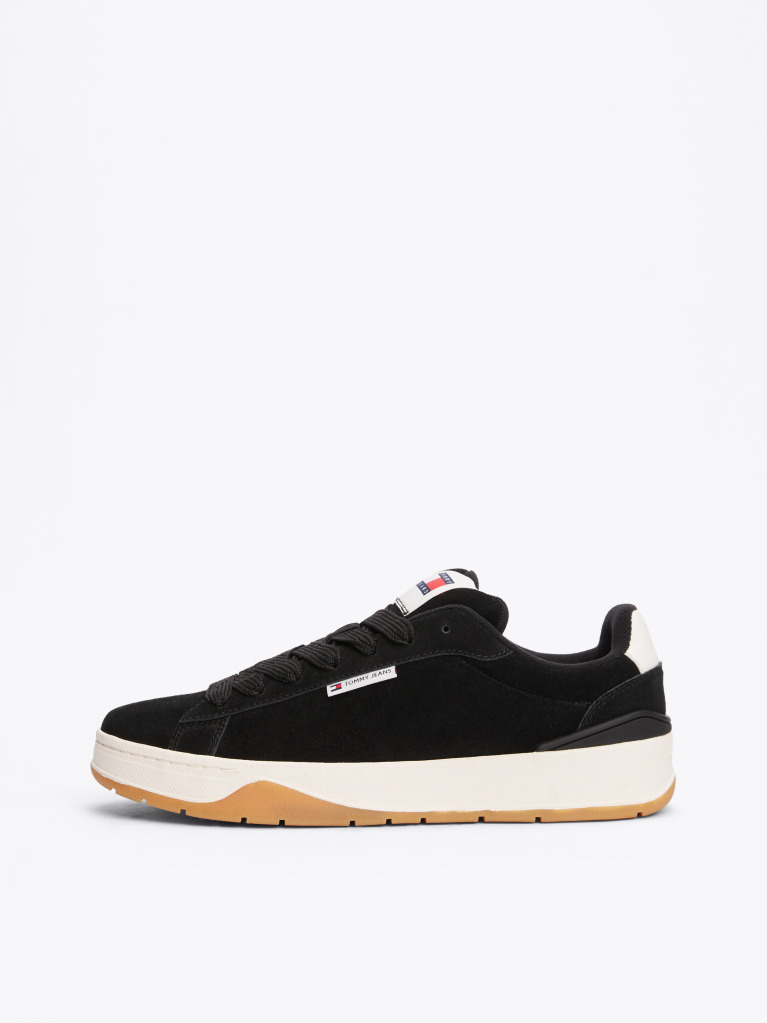 Black Suede Textured Midsole Trainers  Men