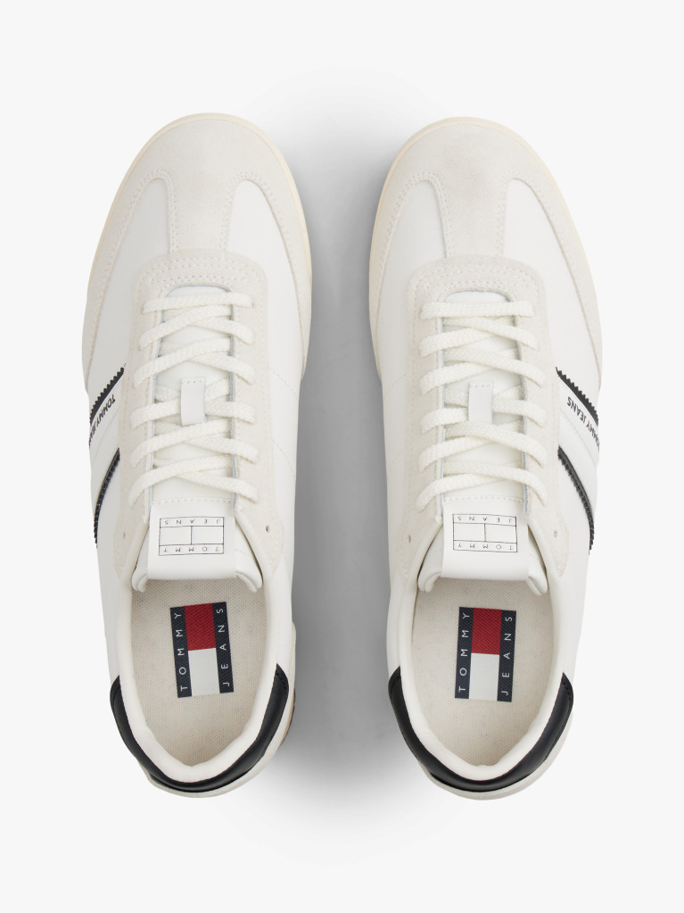 Beige Retro Serrated Trainers With Leather  Men