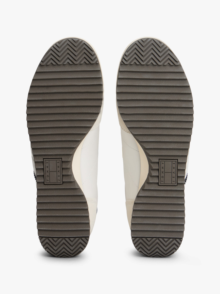 Beige Retro Serrated Trainers With Leather  Men
