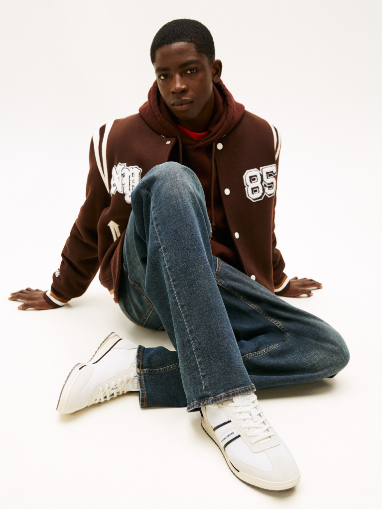 Beige Retro Serrated Trainers With Leather  Men