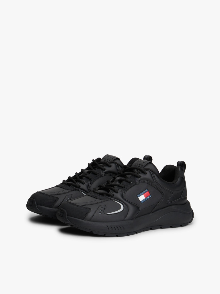Μαύρο Cleat Sneakers Με Μίξη Υφών  Άνδρες