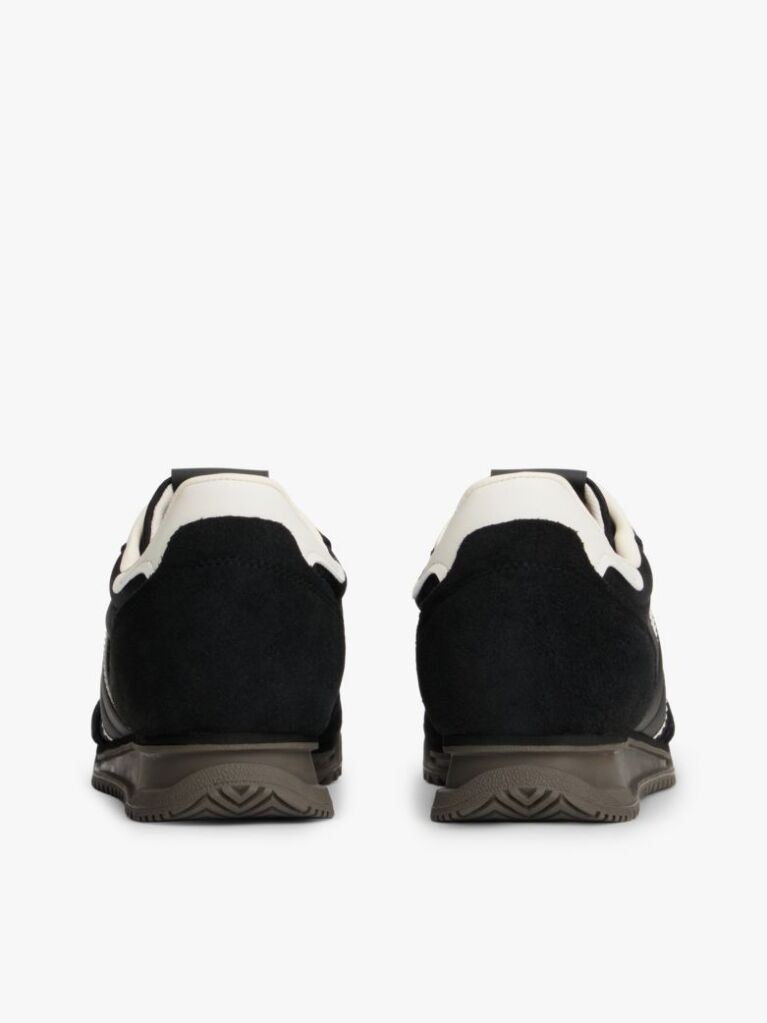 Black Retro Mixed Texture Serrated Trainers  Men
