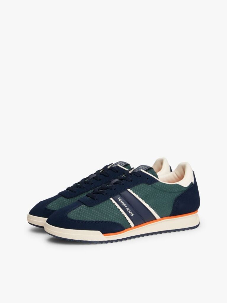Μπλε Ρετρό Sneakers Με Μίξη Υφών  Άνδρες