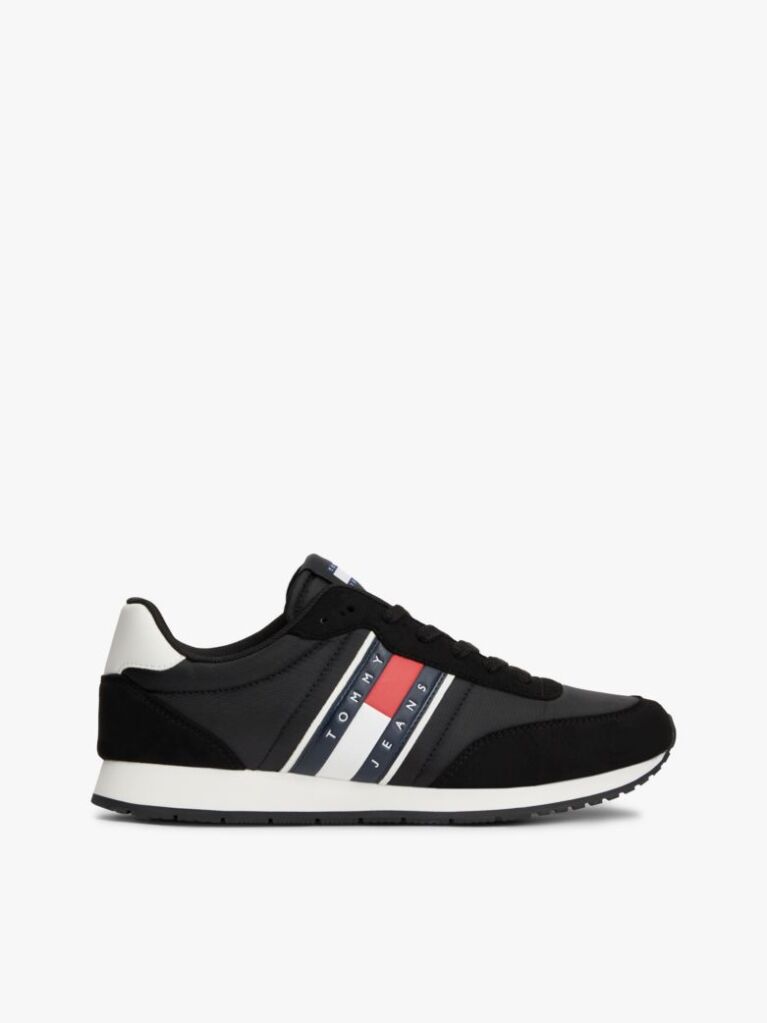 Μαύρο Sneakers Με Μίξη Υφών Και Πίσω Αντίθεση  Άνδρες