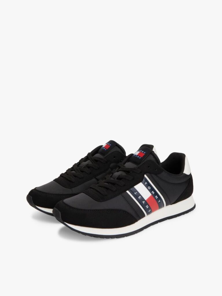 Μαύρο Sneakers Με Μίξη Υφών Και Πίσω Αντίθεση  Άνδρες
