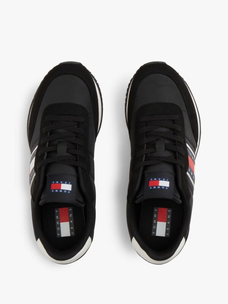 Μαύρο Sneakers Με Μίξη Υφών Και Πίσω Αντίθεση  Άνδρες