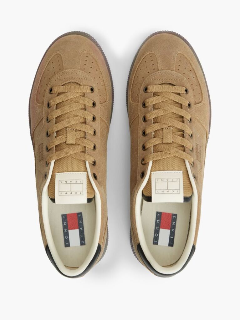 Beige The Greenwich Logo Suede Court Sneakers  Men