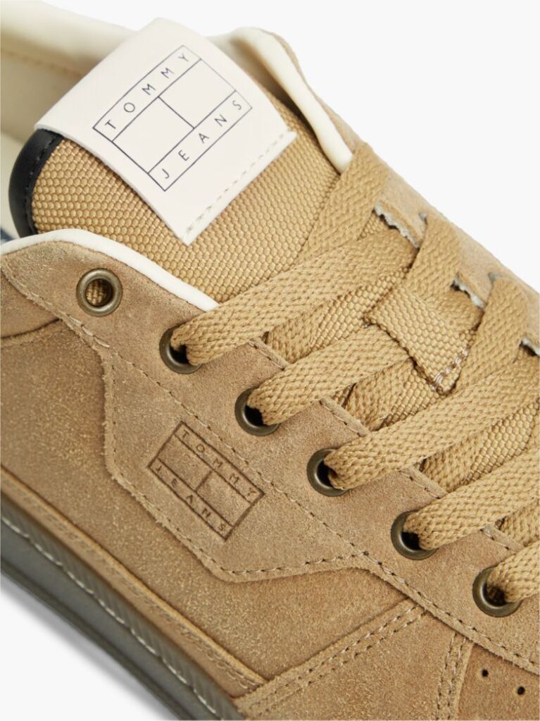 Beige The Greenwich Logo Suede Court Sneakers  Men