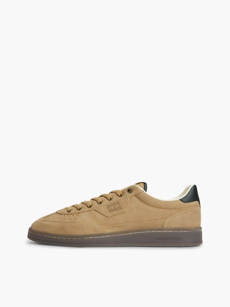 Beige The Greenwich Logo Suede Court Sneakers  Men