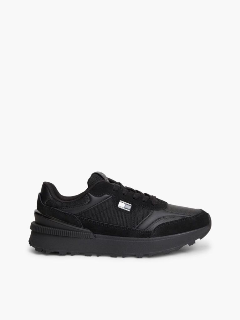 Μαύρο Colour-Blocked Sneakers Με Μίξη Υφών  Άνδρες