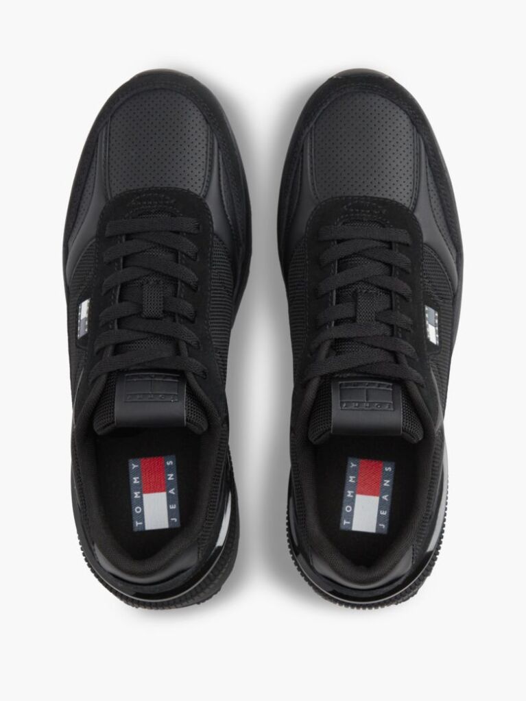 Μαύρο Colour-Blocked Sneakers Με Μίξη Υφών  Άνδρες