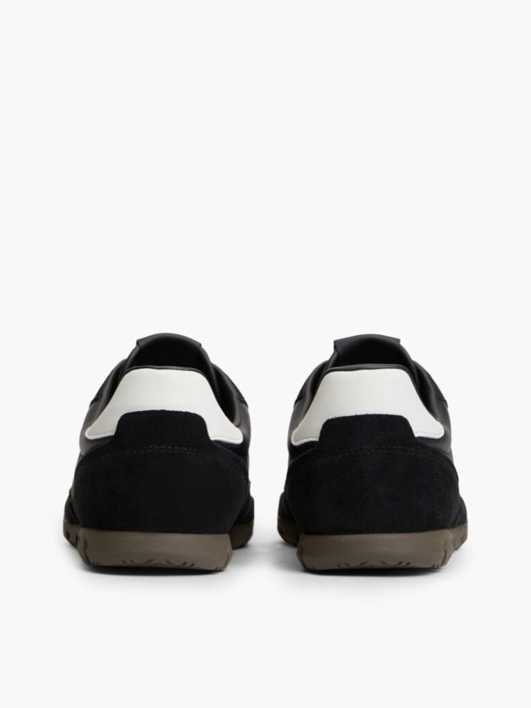 Μαύρο Δερμάτινα Sneakers Με Χαμηλό Κόψιμο  Άνδρες