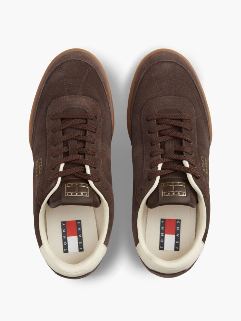 Καφέ Σουέτ Sneakers Με Χαμηλό Κόψιμο Και Λογότυπο  Άνδρες