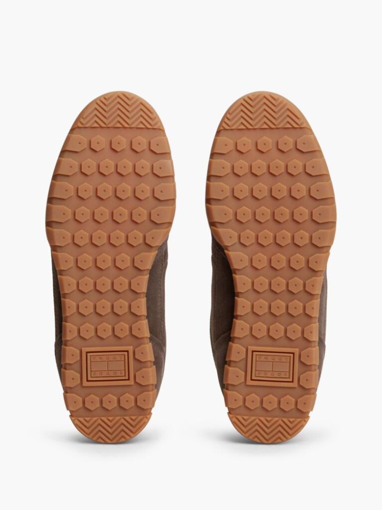 Καφέ Σουέτ Sneakers Με Χαμηλό Κόψιμο Και Λογότυπο  Άνδρες