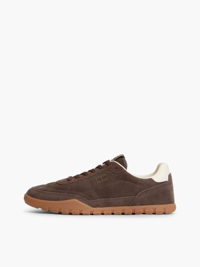 Καφέ Σουέτ Sneakers Με Χαμηλό Κόψιμο Και Λογότυπο  Άνδρες
