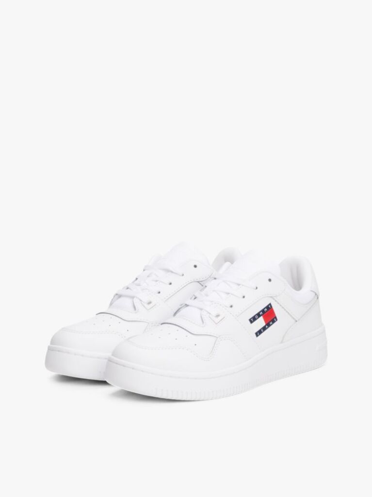 Άσπρο Essential Ρετρό Δερμάτινα Sneakers Basketball  Γυναίκες