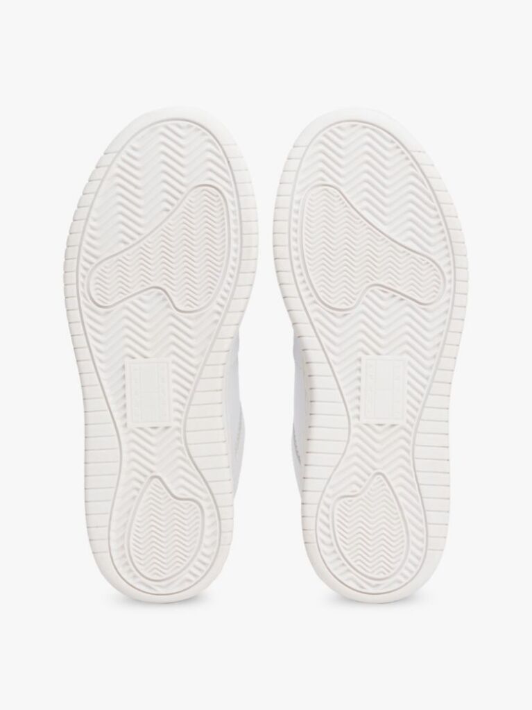 White Essential Retro Fine-Cleat Leather Flatform Trainers  Women