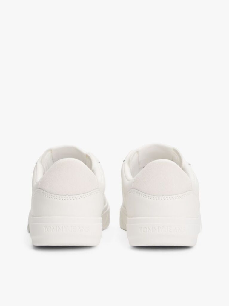 White Essential Leather Contrast Cupsole Trainers  Women