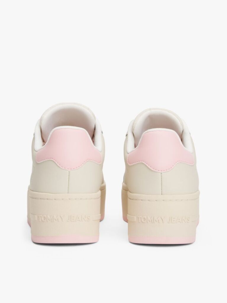 Pink Essential Leather Fine-Cleat Flatform Trainers  Women