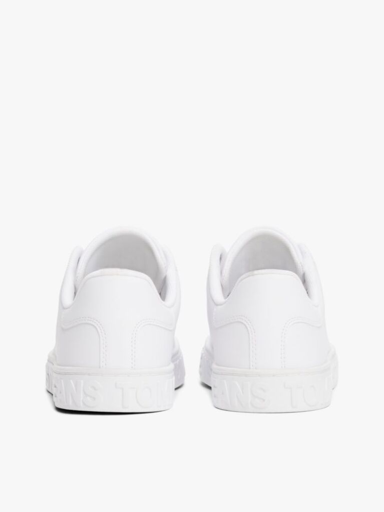 White Logo Embossed Contrast Trainers  Women