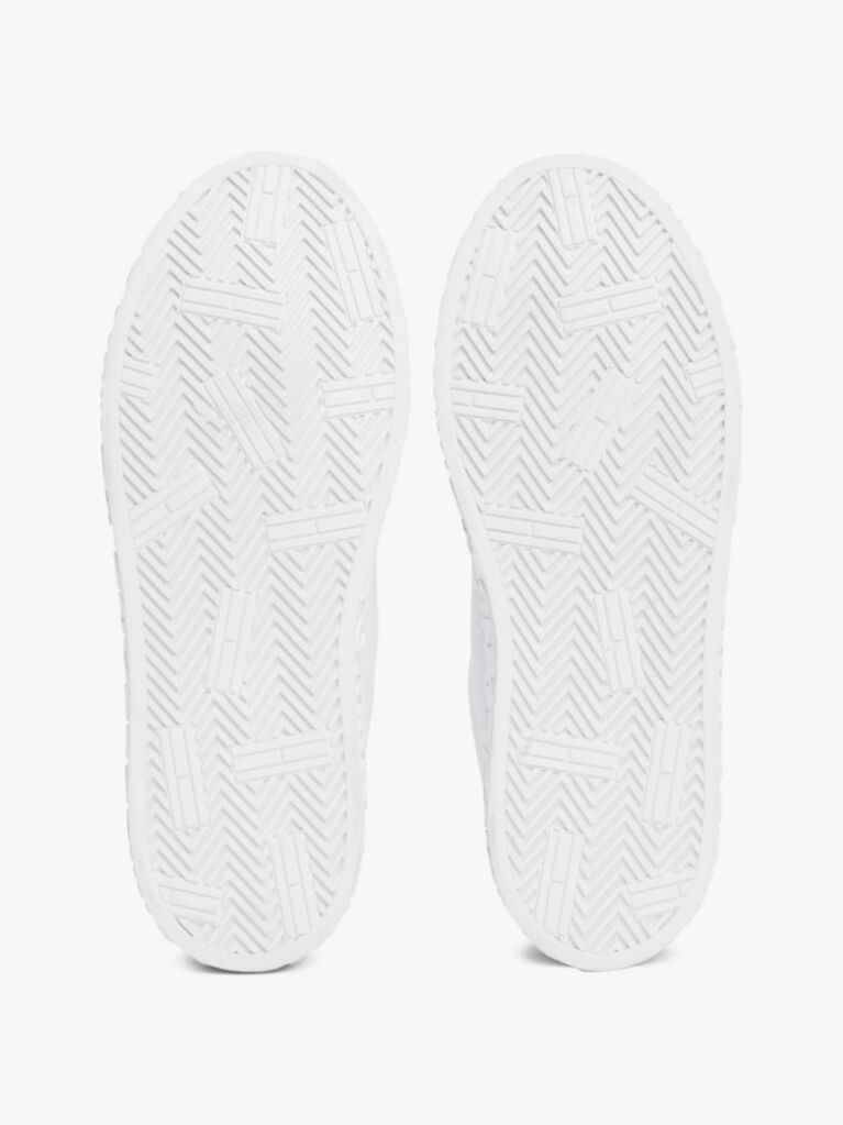 White Logo Embossed Contrast Trainers  Women