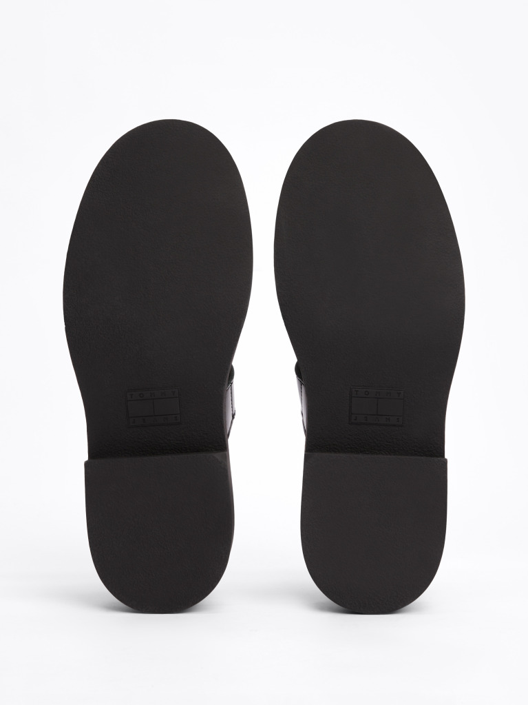 Black Leather Block Heel Mary Janes  Women