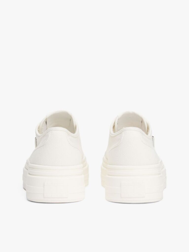 White Denim Platform Trainers  Women